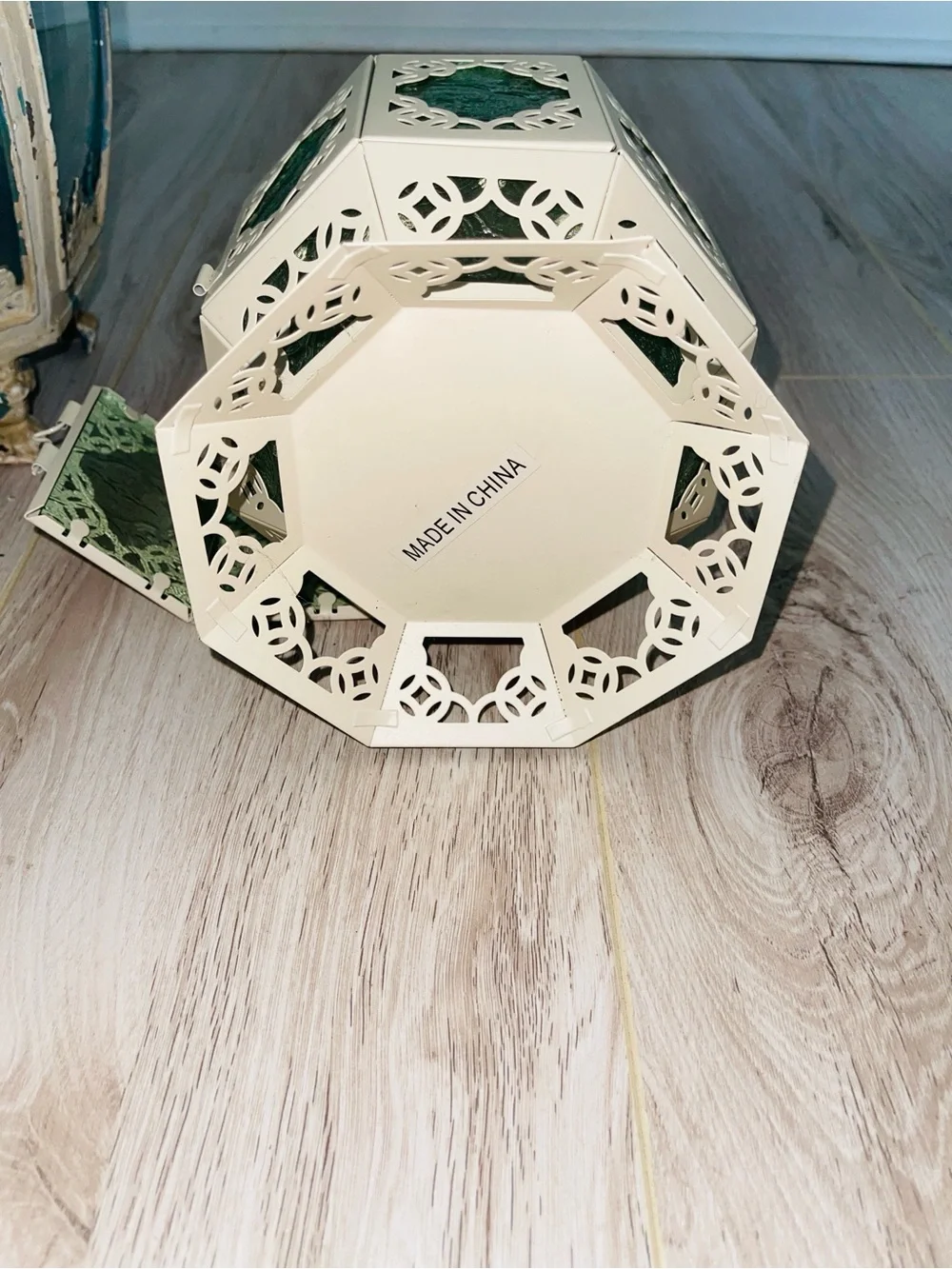 Decorative Cream Moroccan-Style Lantern Pressed Glass Candle Lantern (11